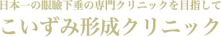 日本一の眼瞼下垂の専門クリニックを目指して こいずみ形成クリニック